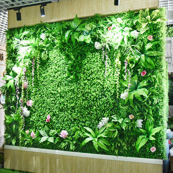 Green Artificial Plant Wall Eucalyptus Lawn Plastic Grass